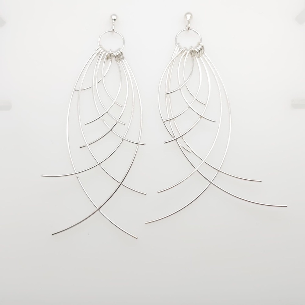 Sterling Silver Vintage Dangling Earrings With Push Backs